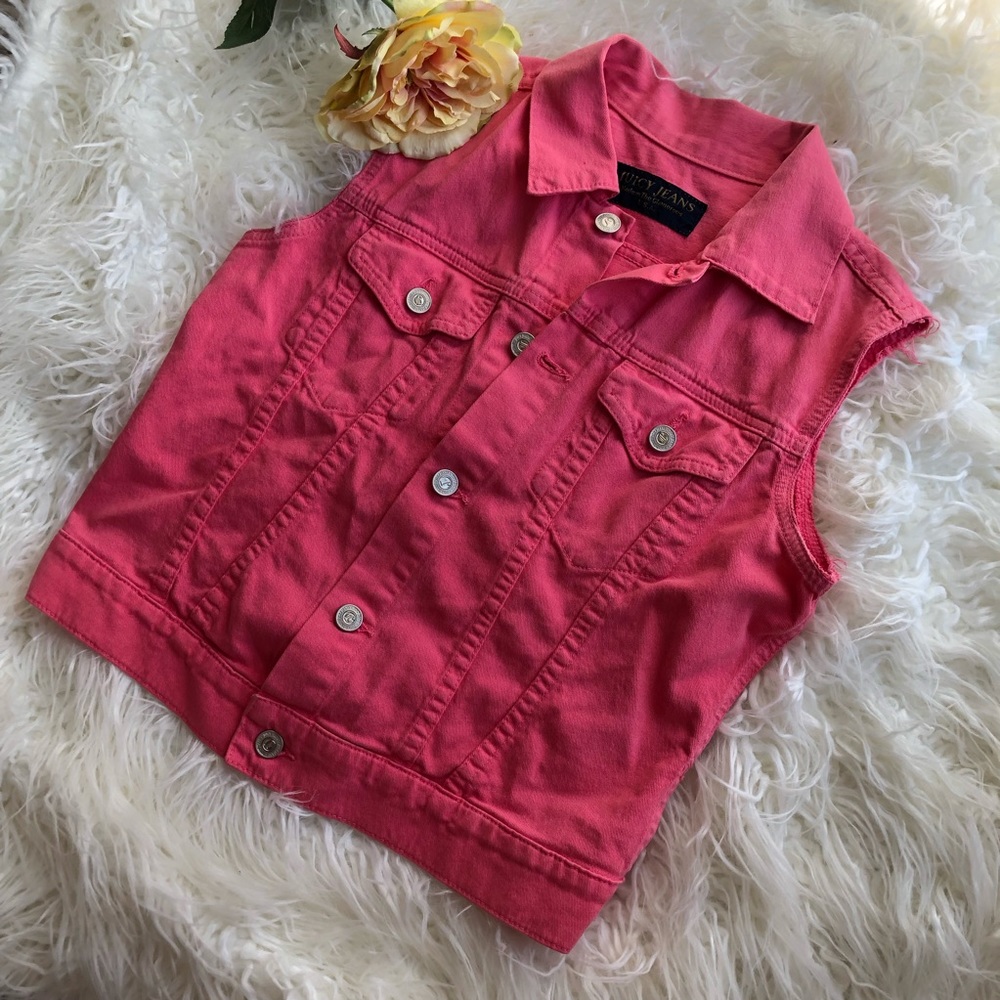 Coral Juicy Jeans Top - Picture 1 of 4